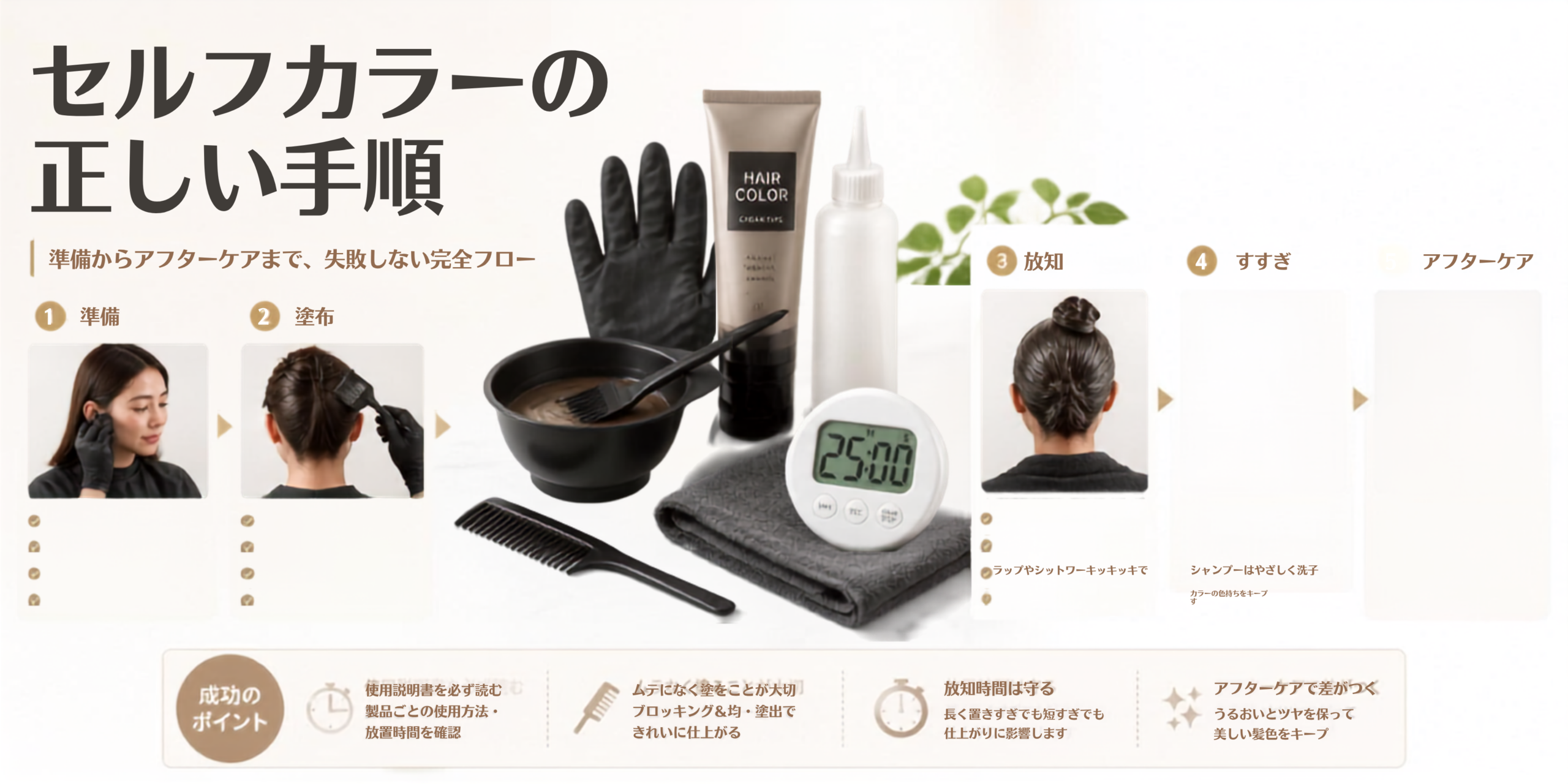 正しいセルフカラーの手順