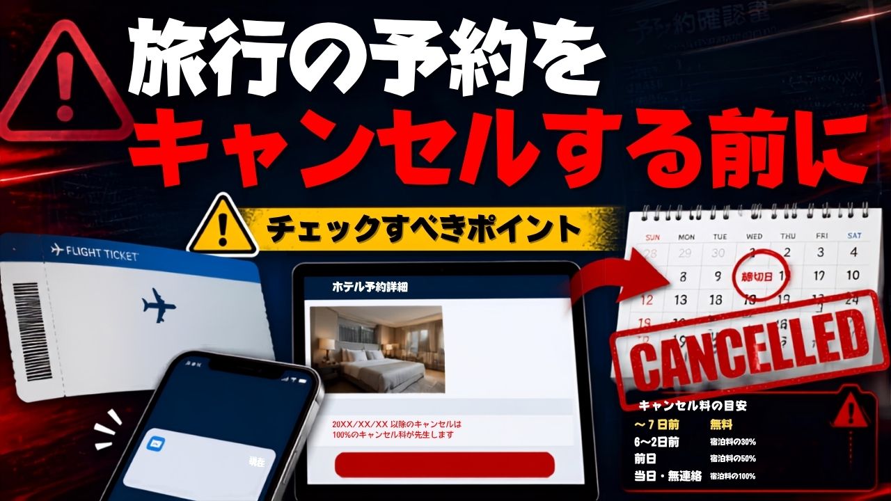 旅行の予約をキャンセルするイメージ