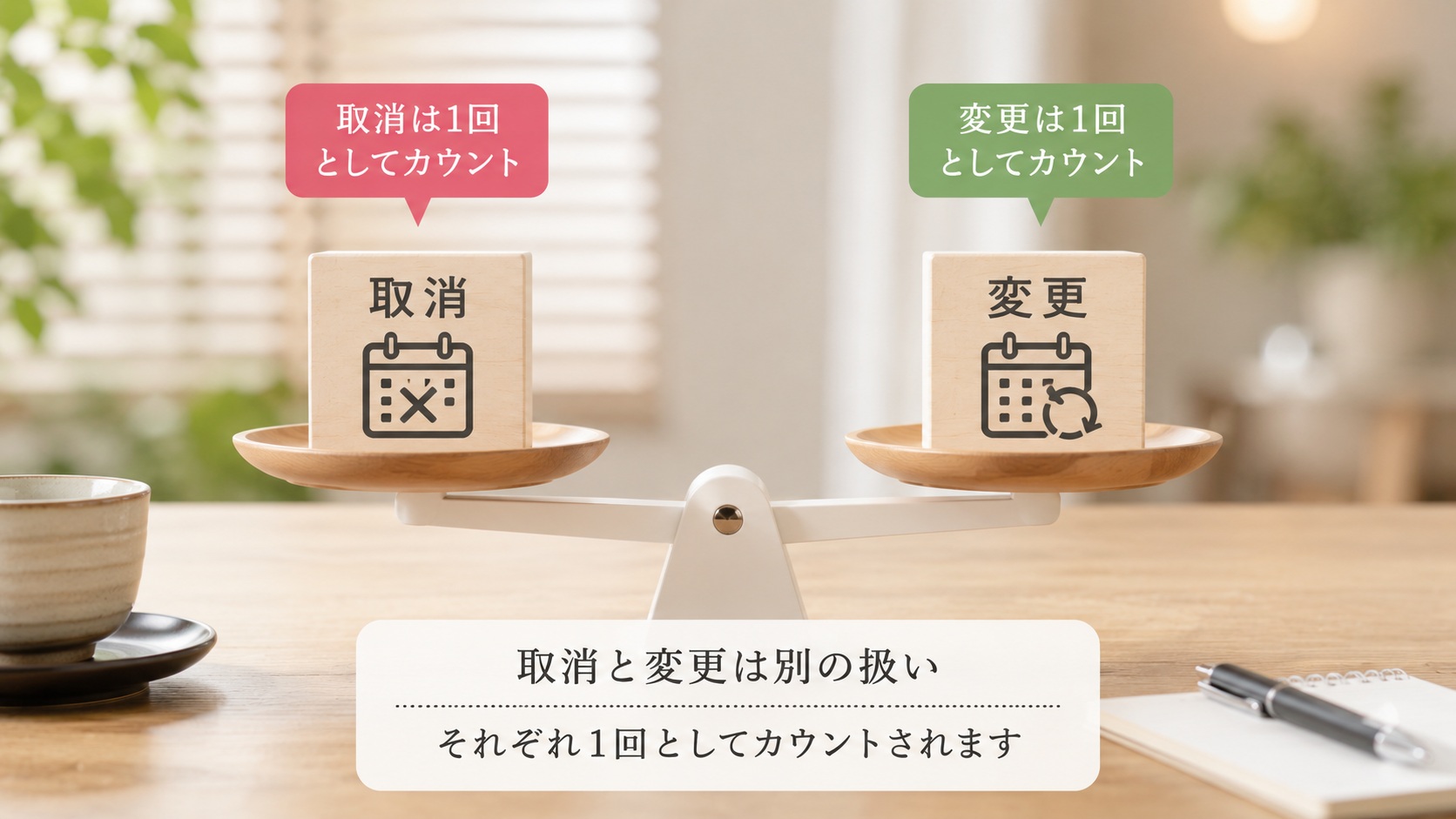 取消と変更は別々に数えられる