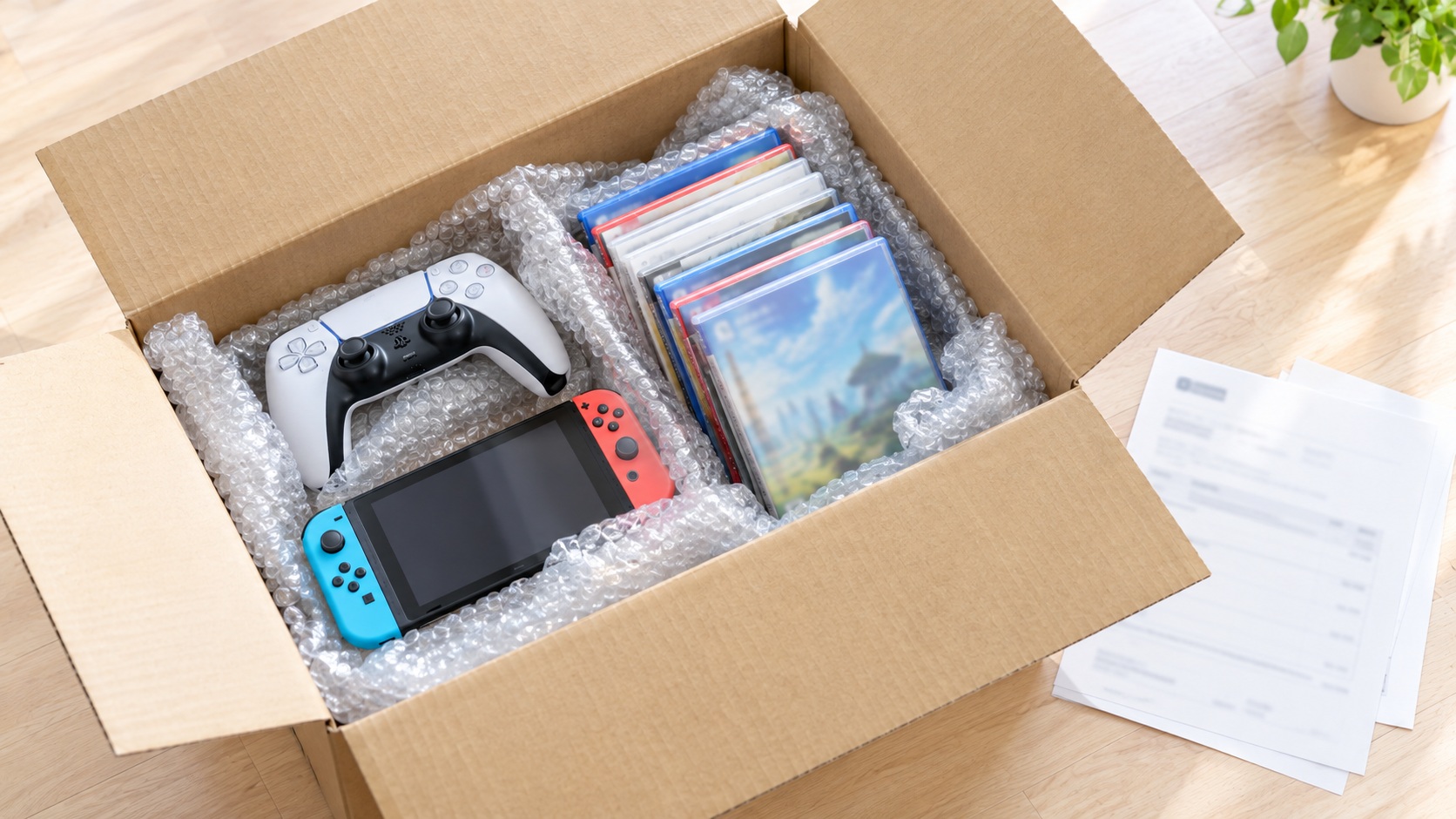 付属品も一緒に、1箱にまとめて送る