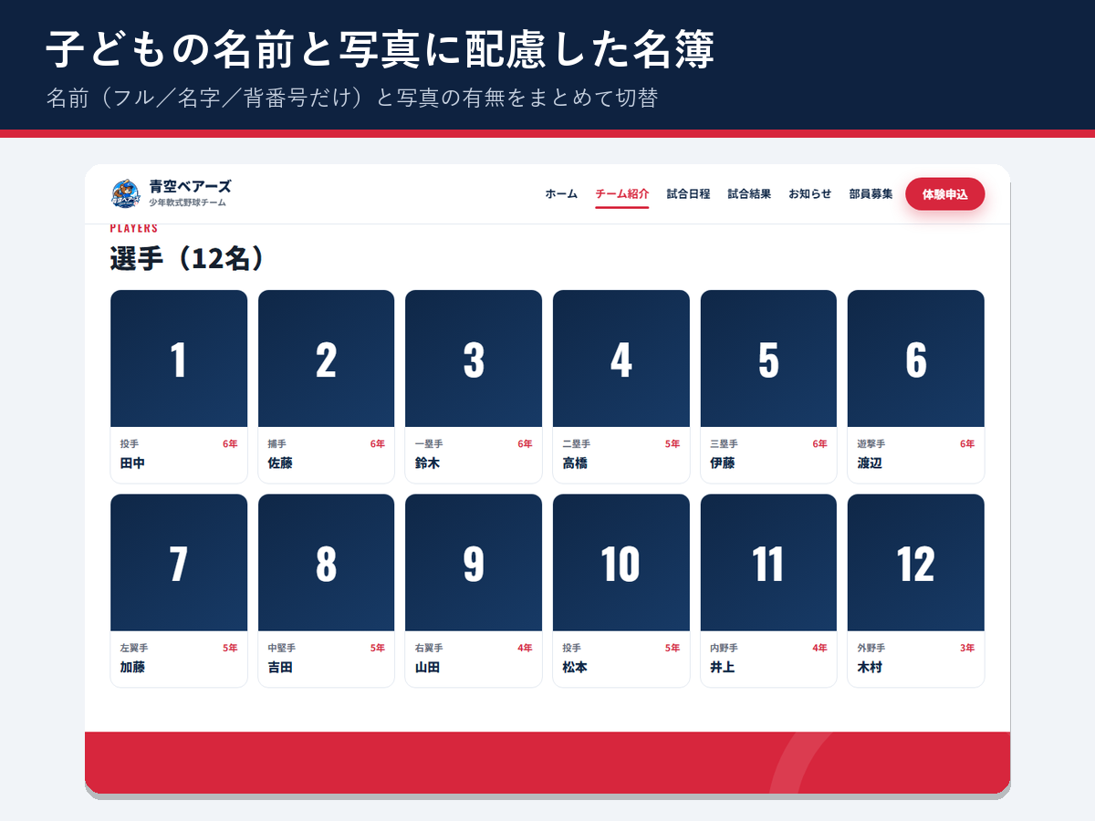 kyujin 野球チーム向けWordPressテーマ