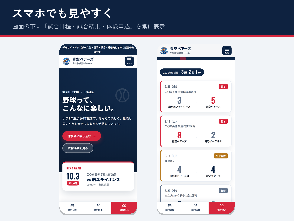 kyujin 野球チーム向けWordPressテーマ